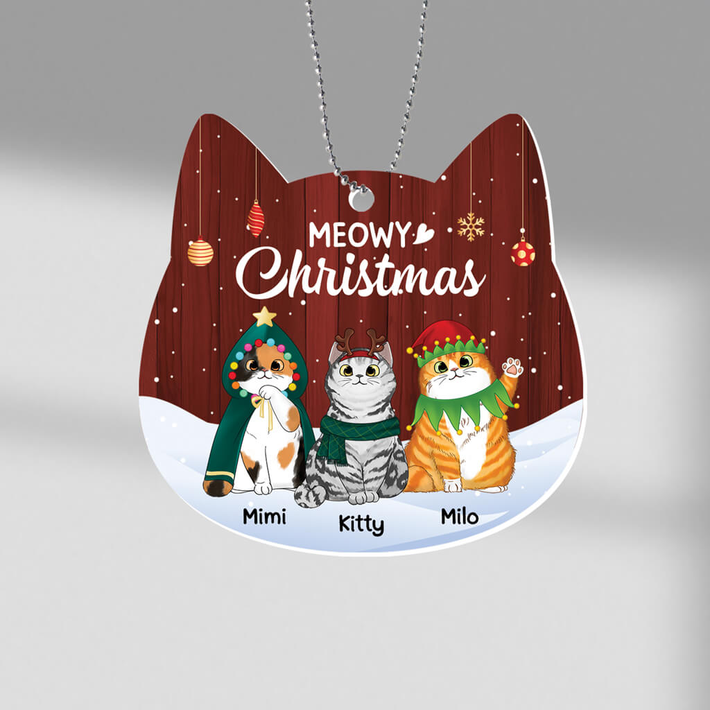 Personalised Meowy Christmas Ornament
