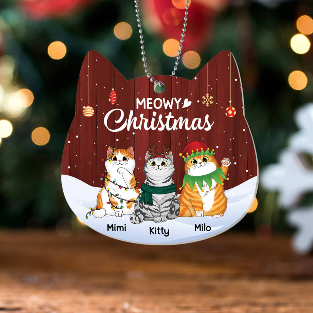 Personalised Meowy Christmas Ornament