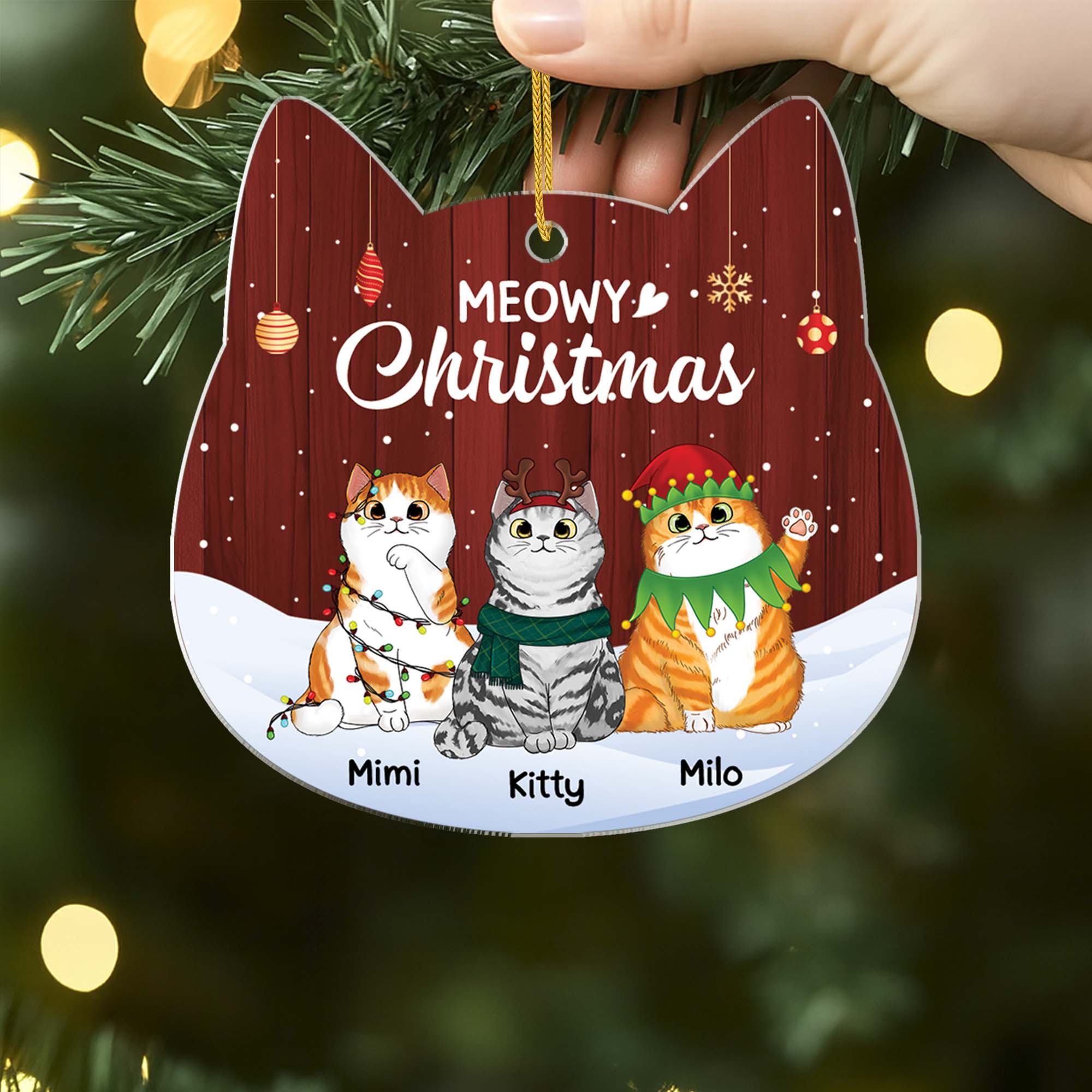 1425OUS2 personalized meowy christmas ornament