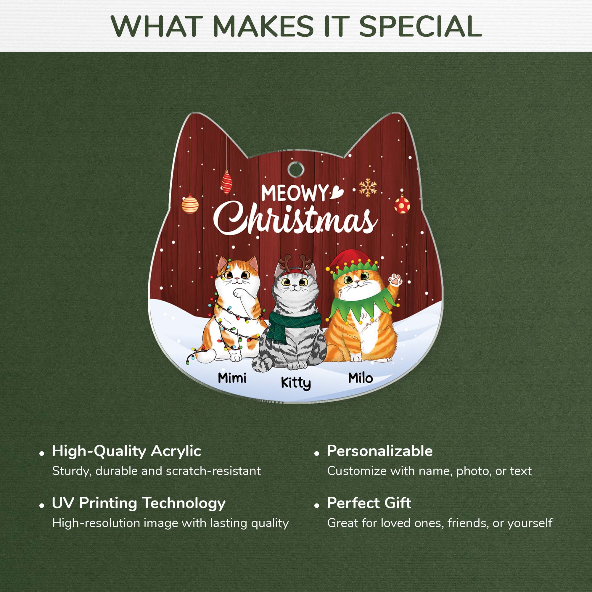 1425OUS4 personalized meowy christmas ornament