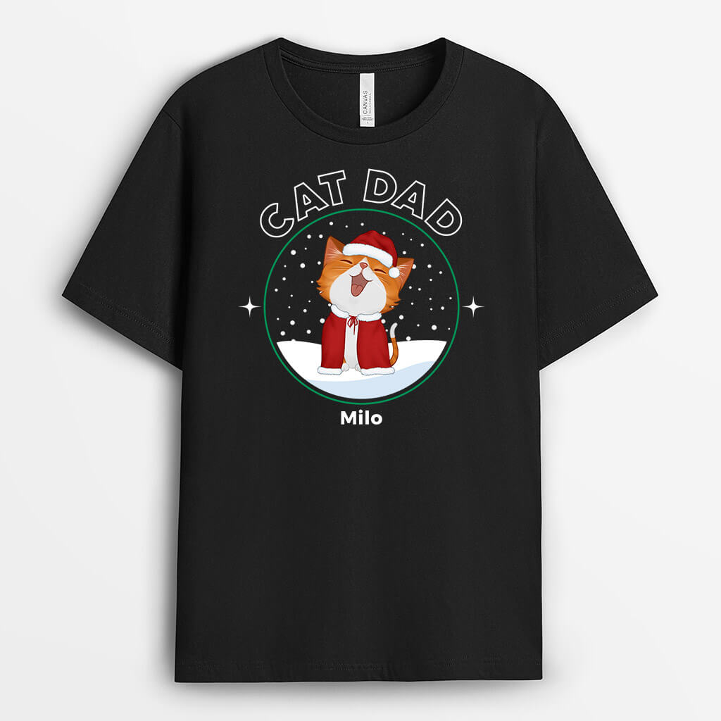 Personalised Cat Dad/Cat Mom Xmas T-Shirt