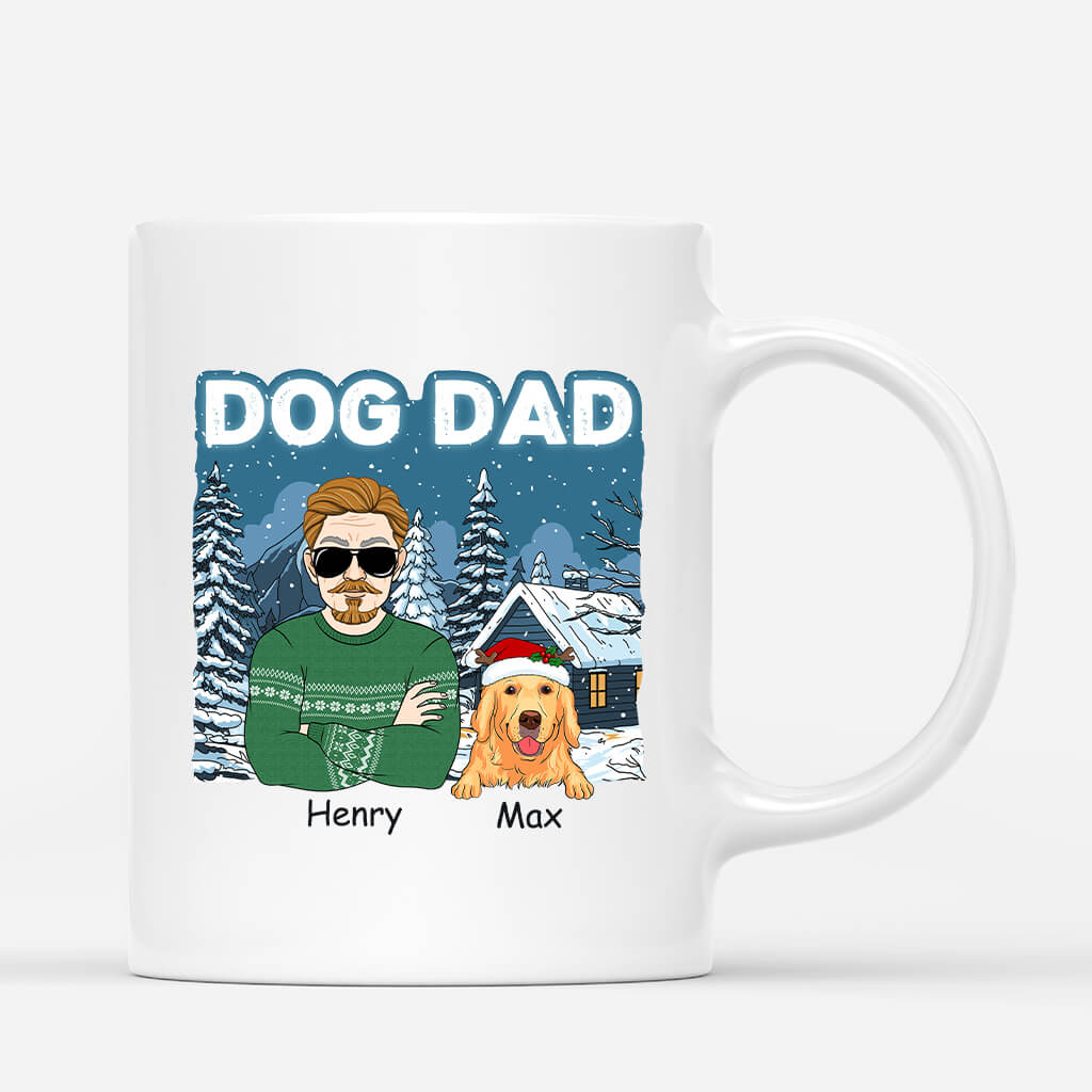 Personalised Dog Dad Xmas Mug