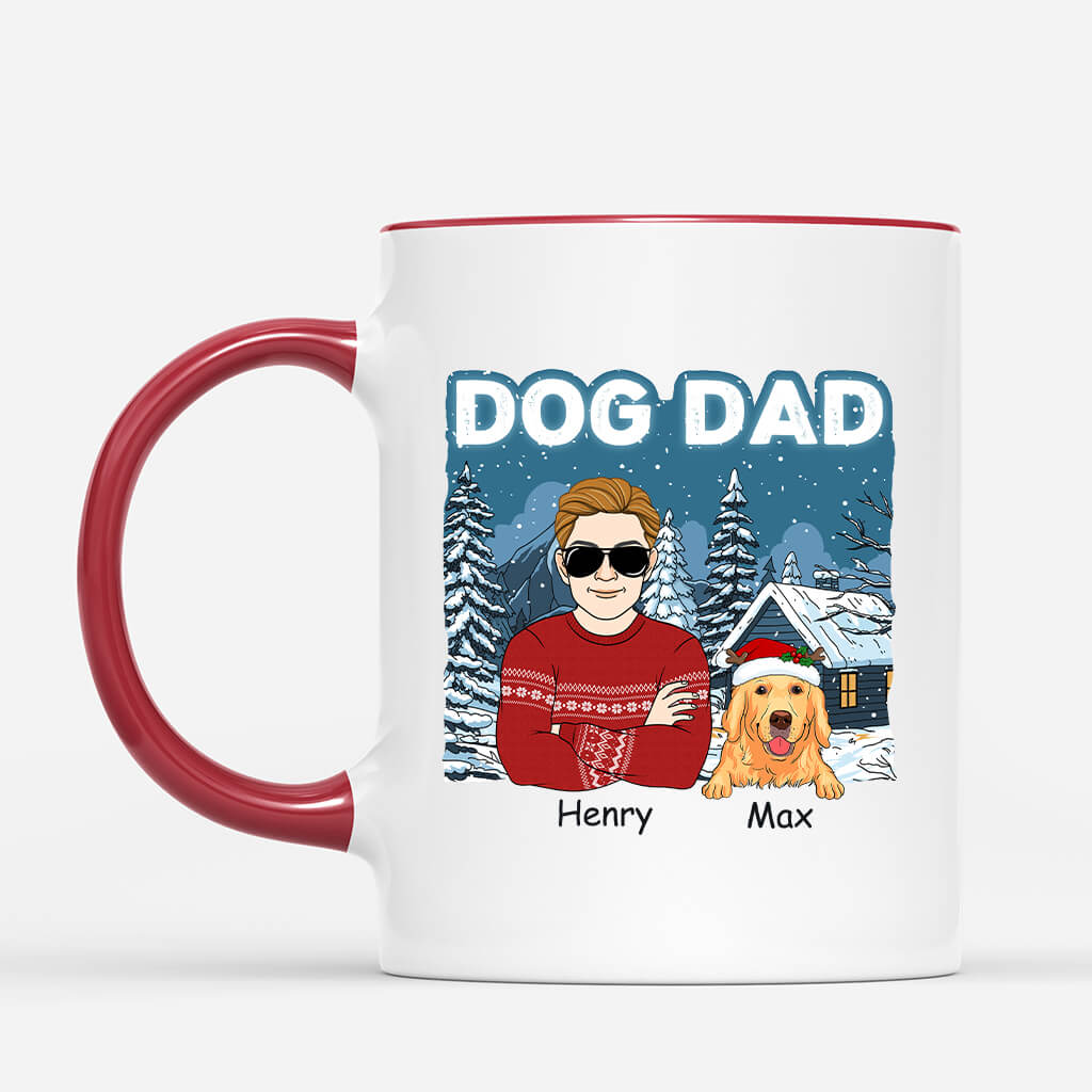 Personalised Dog Dad Xmas Mug