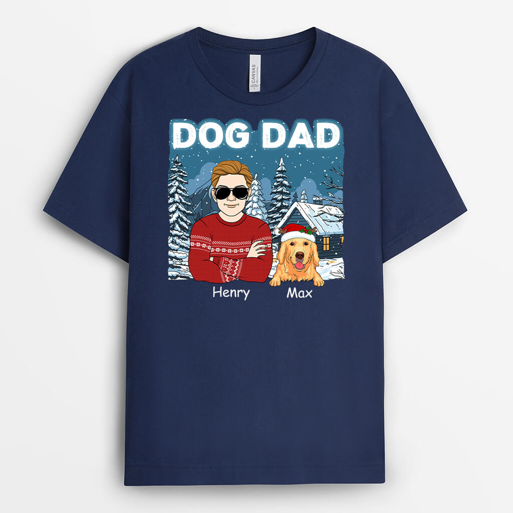 Personalised Dog Dad Xmas T-Shirt
