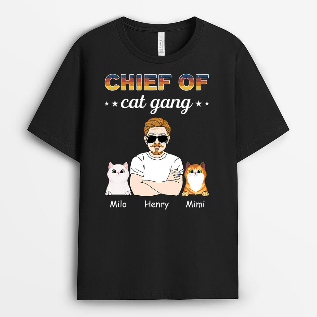 Personalised Best Chief Of Cat Gang T-Shirt