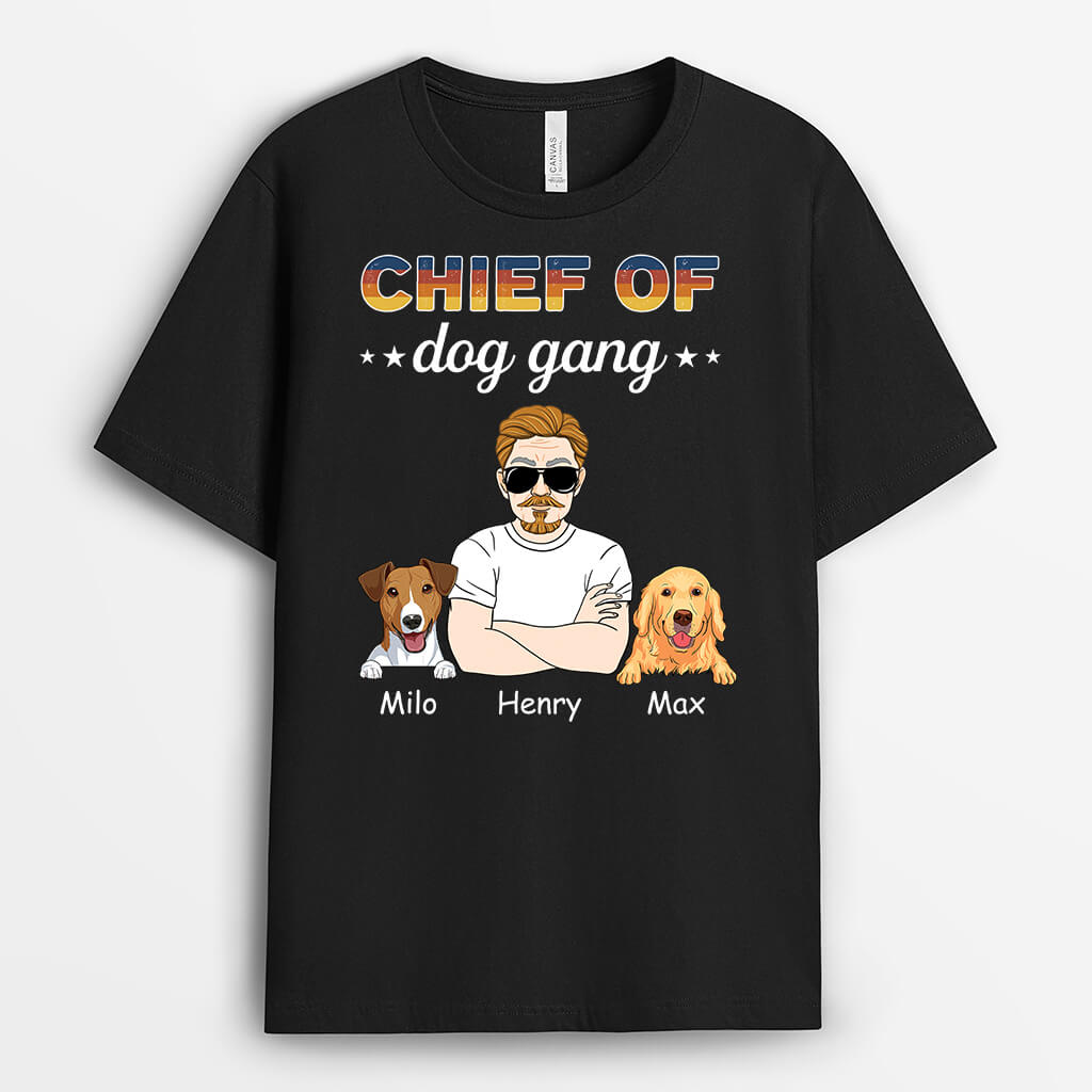 Personalised Best Chief Of Dog Gang T-Shirt