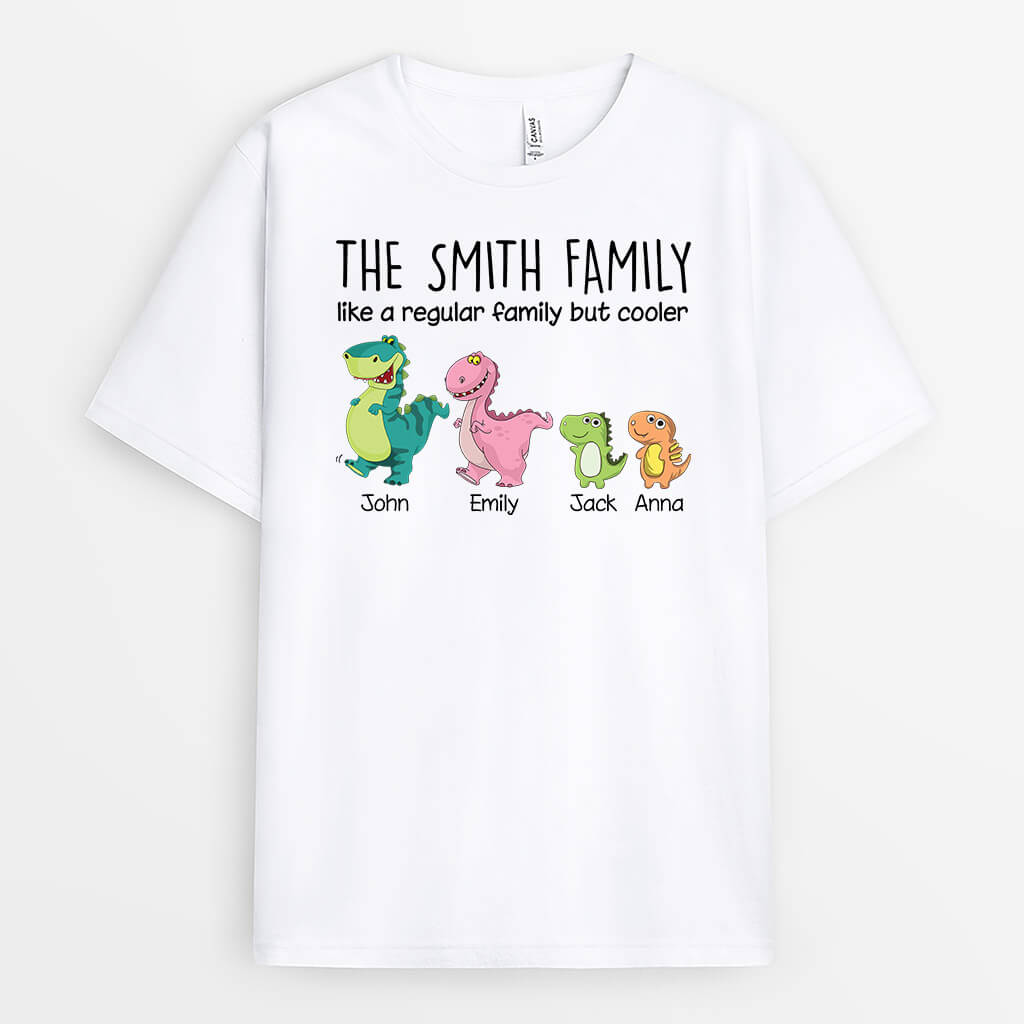 Personalised Best Dinosaur Family T-Shirt