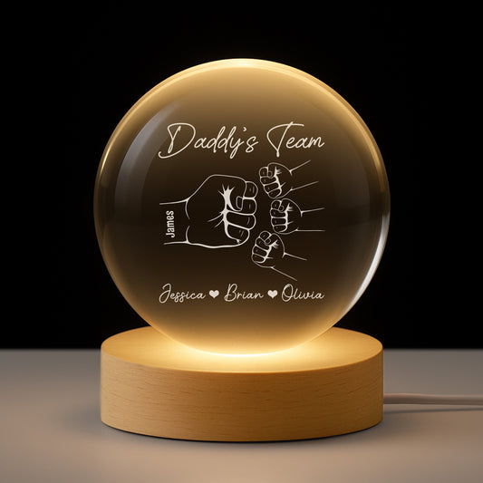 1461LUS1 daddys team crystal ball lamp custom gifts for dad grandpa 1461LKL5B