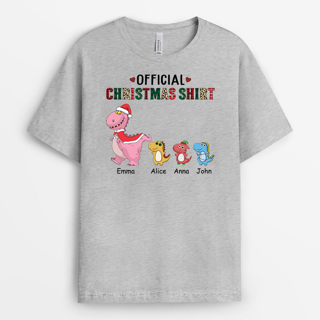 Personalised Official Christmas Dinosaurs T-Shirt
