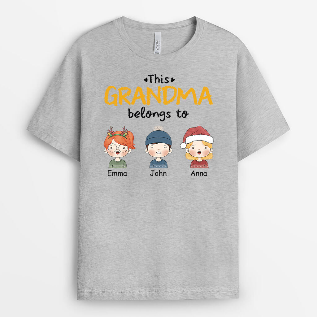 Personalised This Best Grandma Belongs To T-Shirt