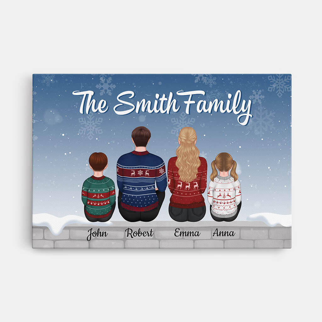 Personalised The Smith Family Xmas Canvas