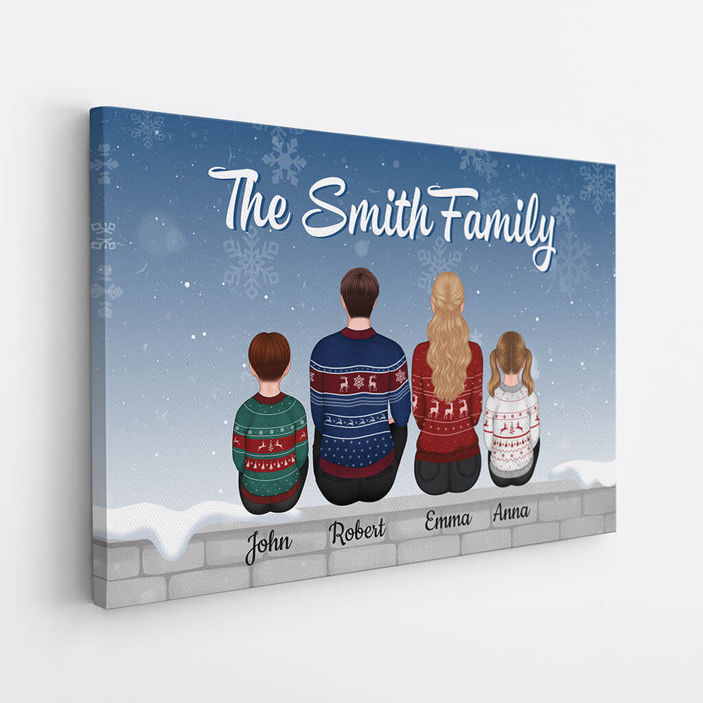 Personalised The Smith Family Xmas Canvas