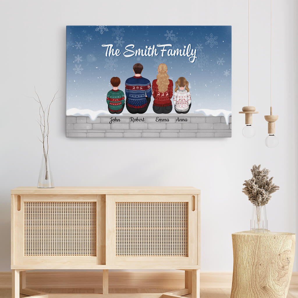 Personalised The Smith Family Xmas Canvas