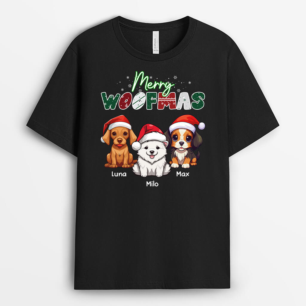 Personalised Merry Woofmas T-Shirt