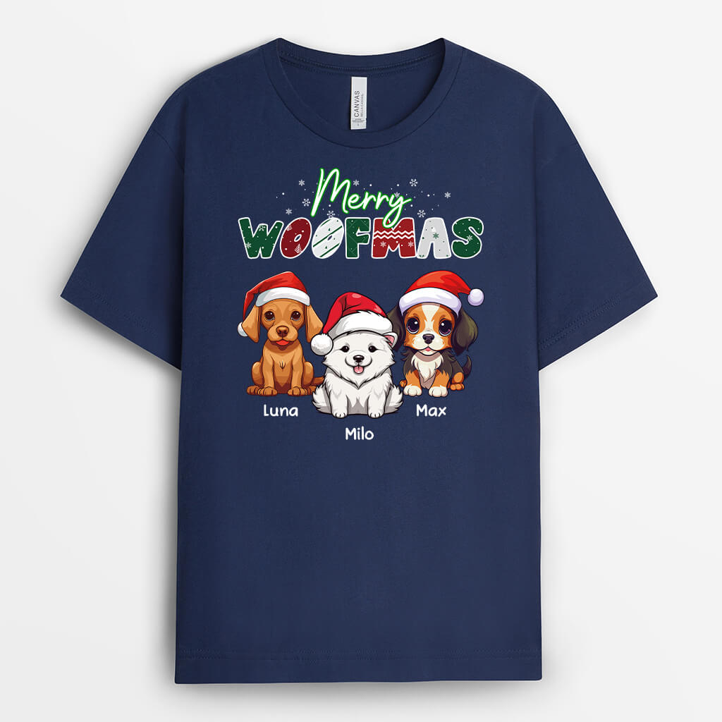 Personalised Merry Woofmas T-Shirt