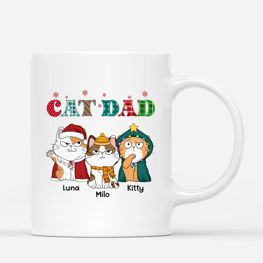 Personalised Christmas Cat Mum/Cat Dad Mug