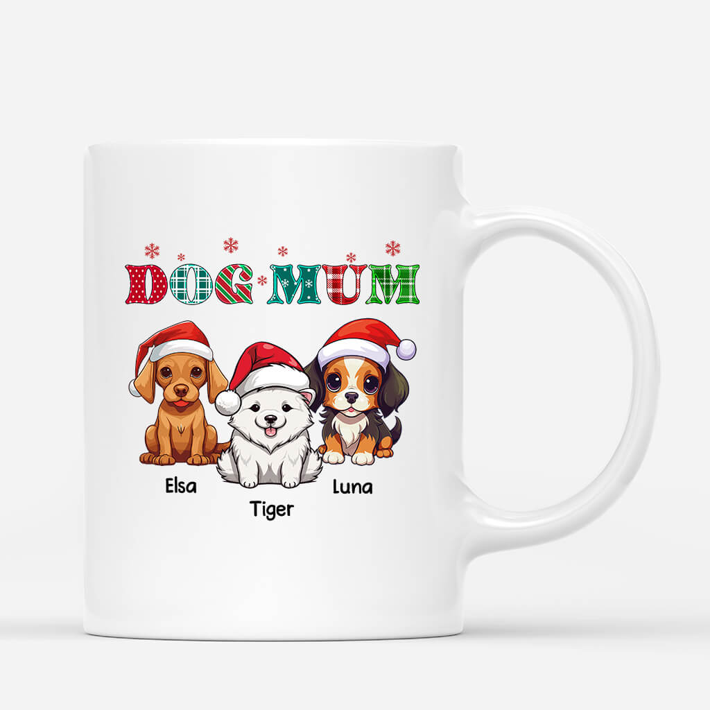 1468MUK1 personalised xmas dog mum dog dad mug