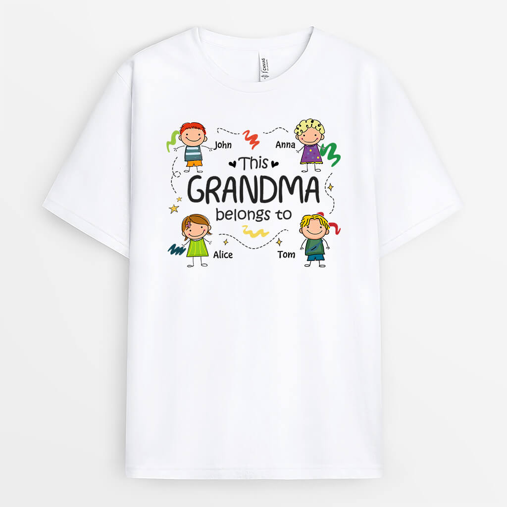 Personalised This Best Grandma Belongs To T-shirt