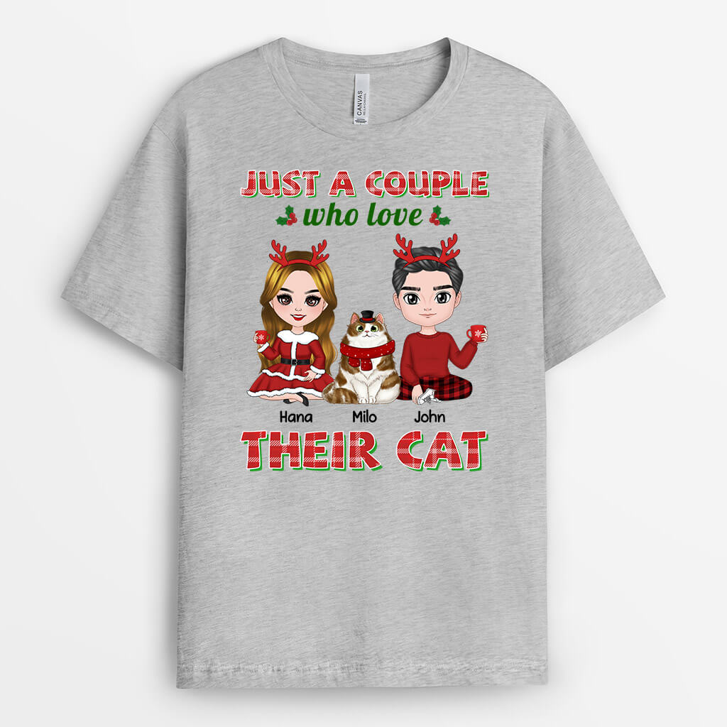 Personalised A Couple Who Love Their Cat T-Shirt