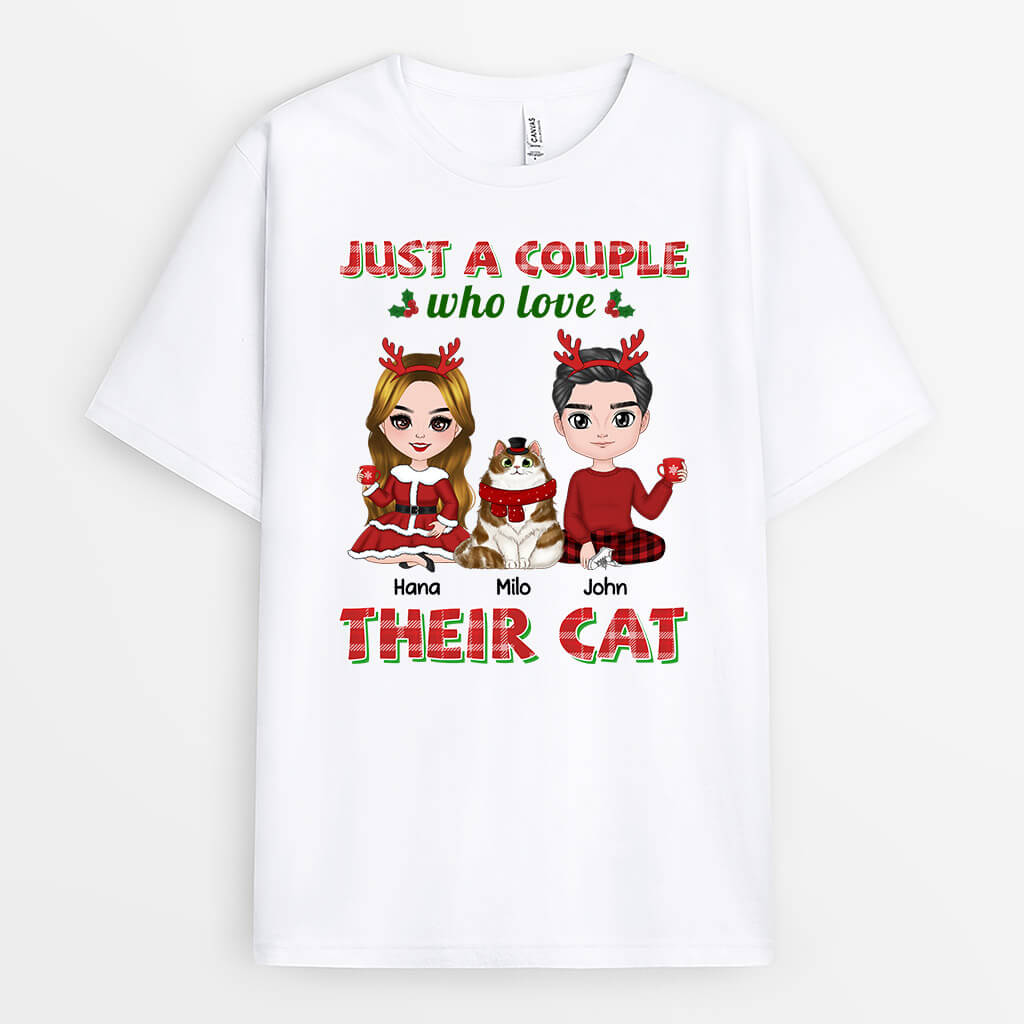 Personalised A Couple Who Love Their Cat T-Shirt