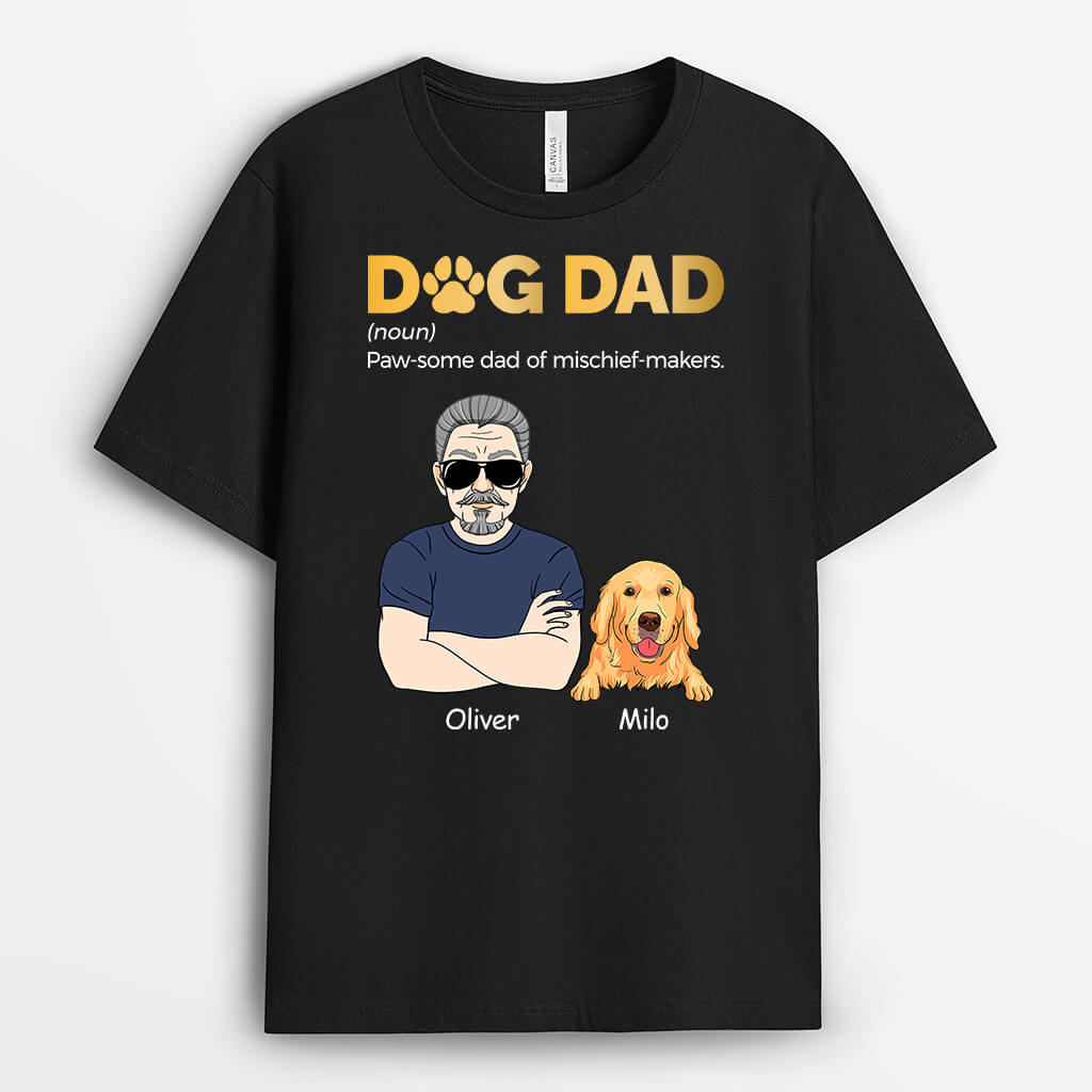 Personalised Dog Dad: Paw-some Dad T-Shirt