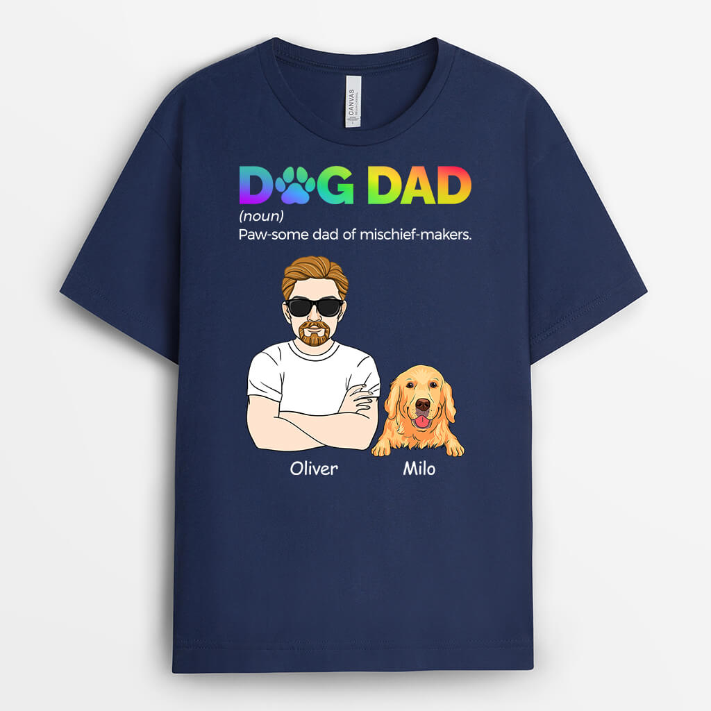 Personalised Dog Dad: Paw-some Dad T-Shirt