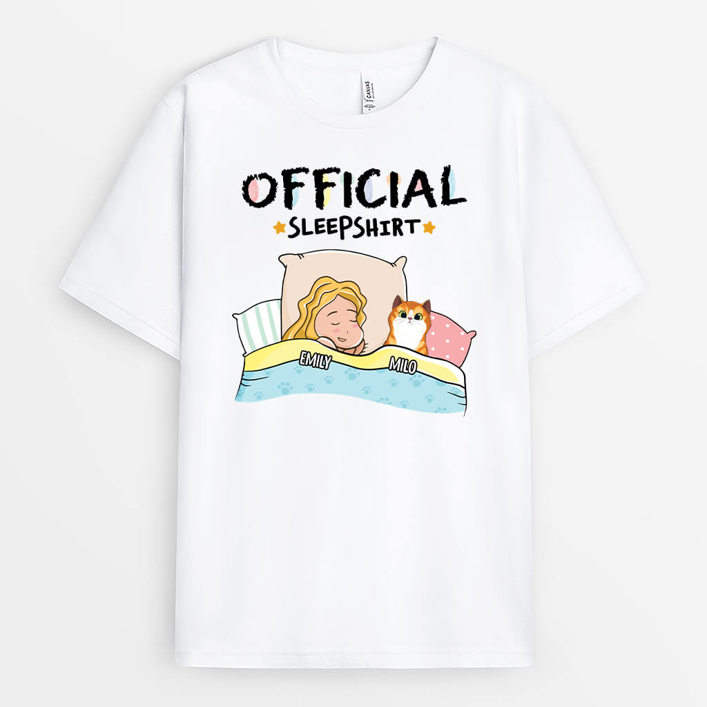 Personalised The Official Sleepshirt Cat T-Shirt