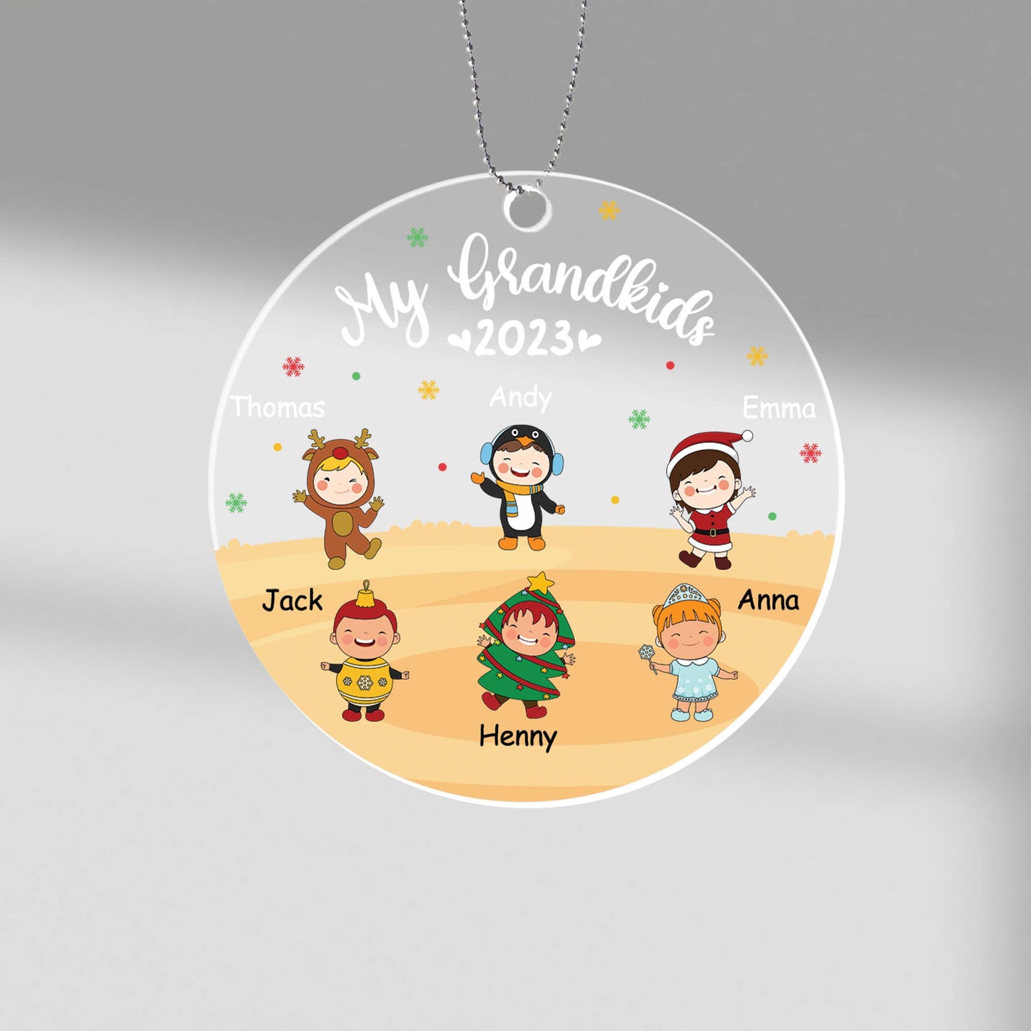 Personalised Grandkids Christmas Family Ornament
