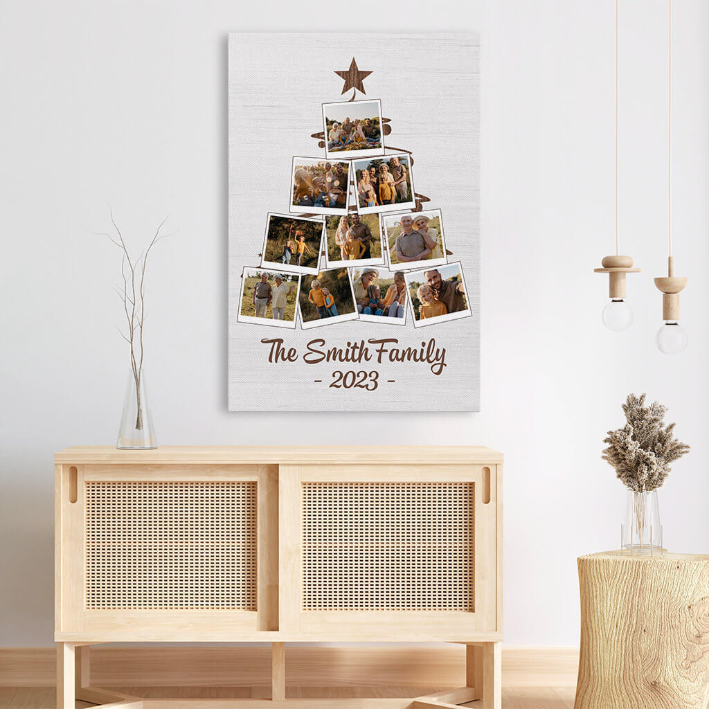 Personalised Family Xmas Tree Canvas