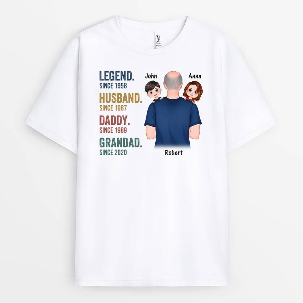 Personalised Best Legend Husband Daddy Grandpa T-Shirt