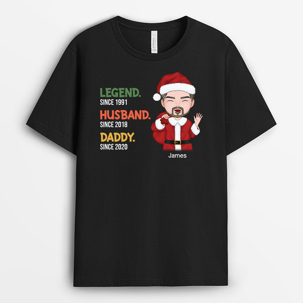Personalised Xmas Legend Husband Daddy Grandpa T-Shirt