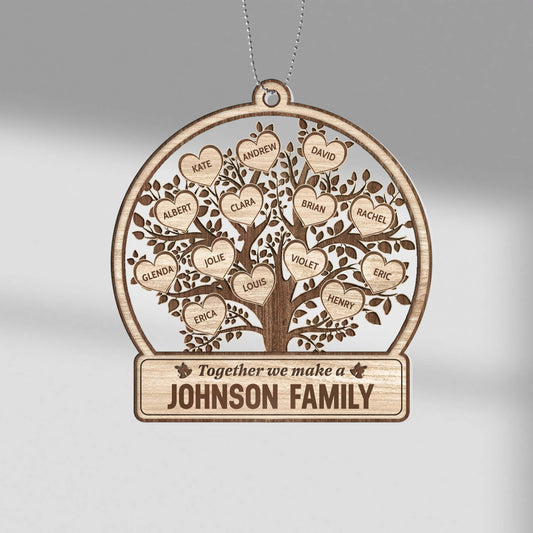 1513OUK1 personalised together we make a family ornament