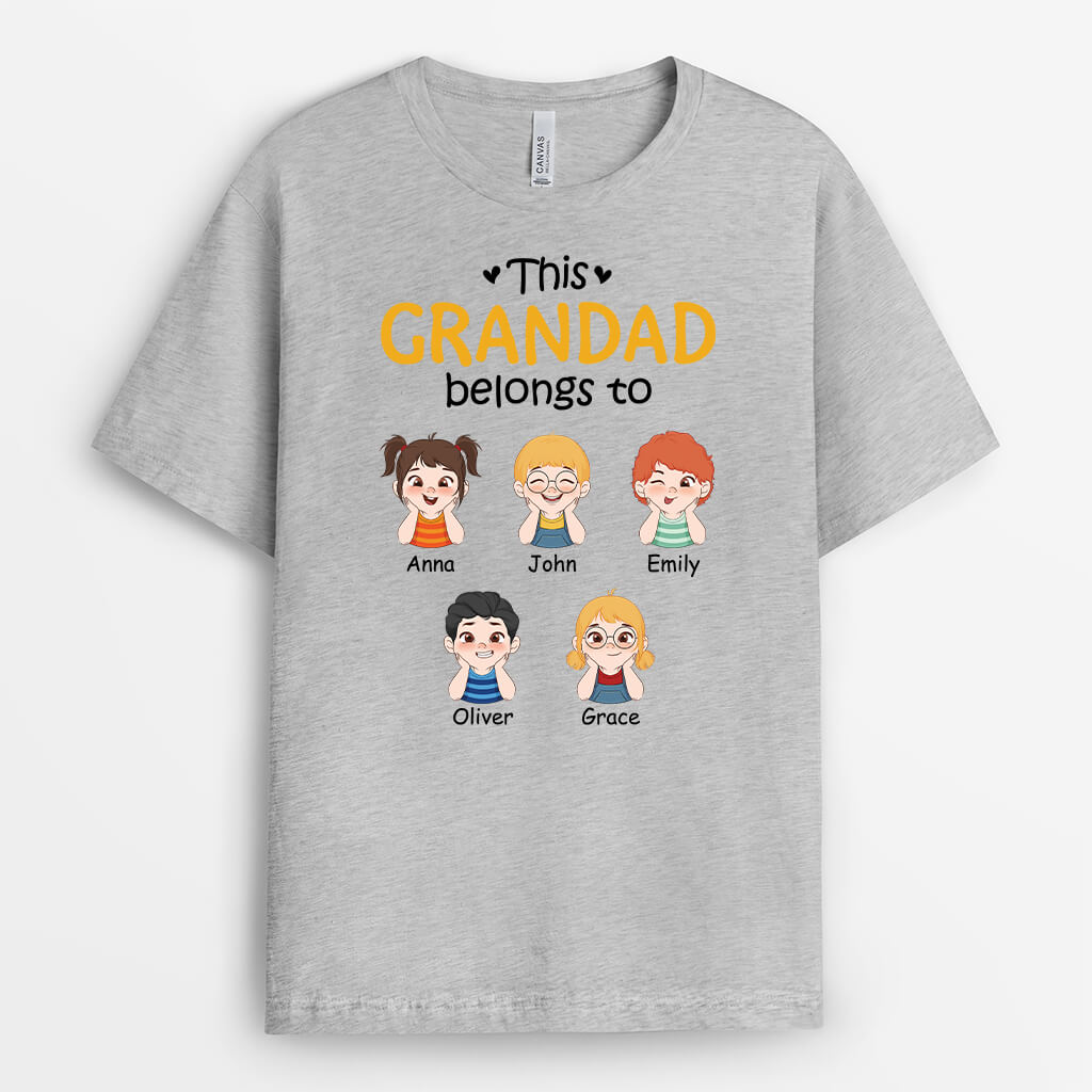 Personalised This Best Grandad Belongs To Kids T-Shirt