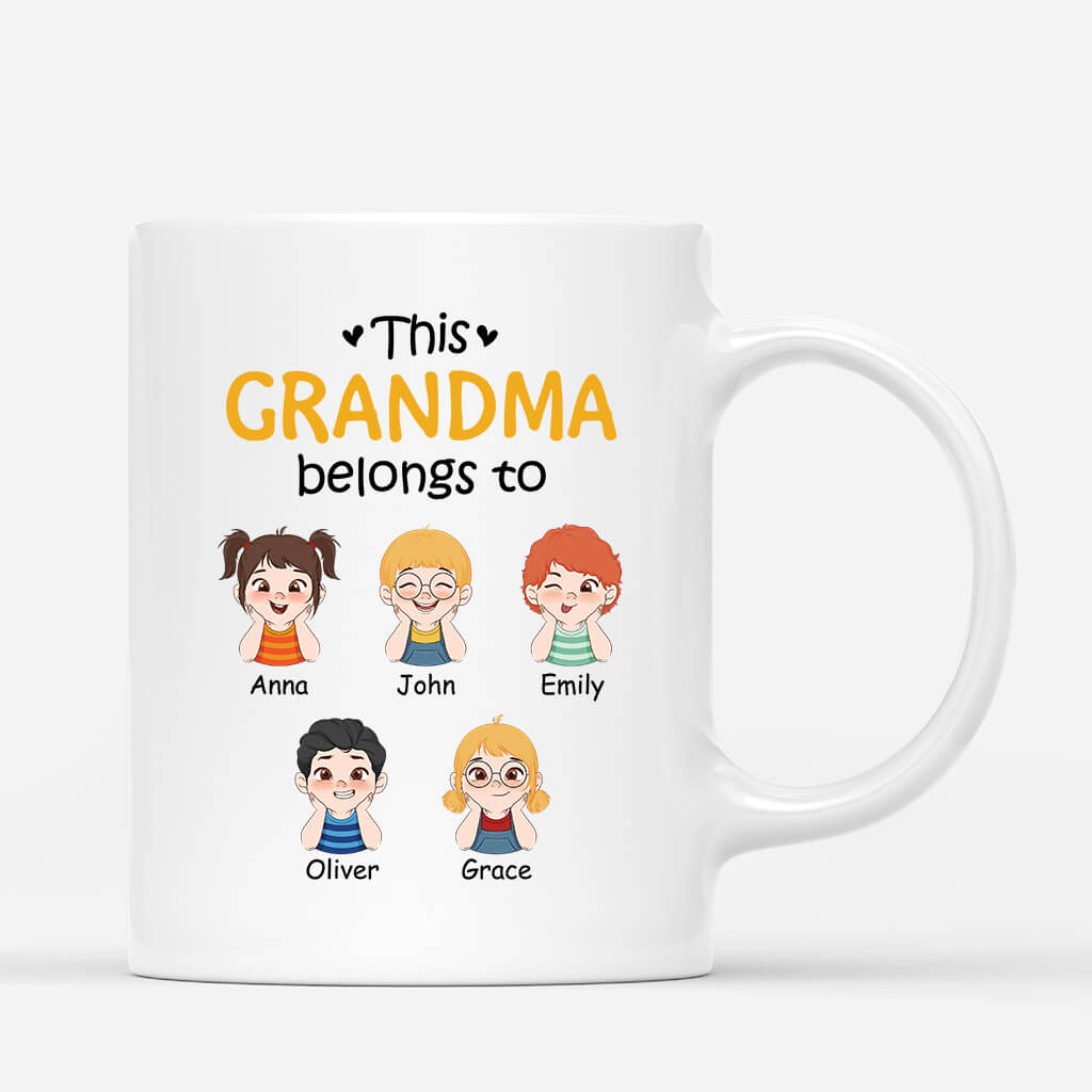 Personalised This Best Grandma Belongs To Kids Mug