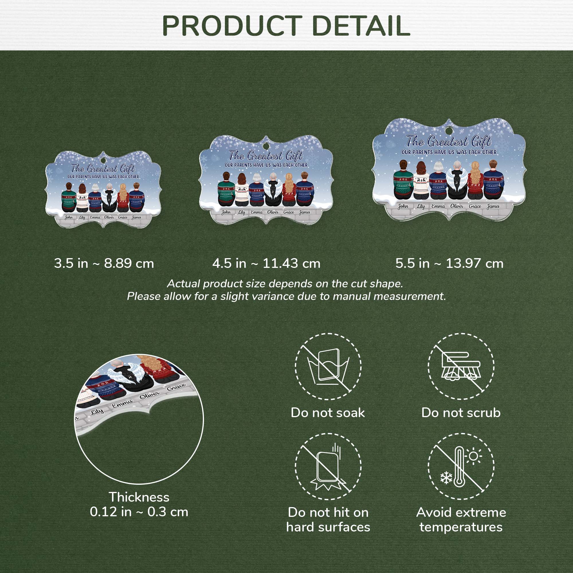 1521OUS3 personalized the greatest gift our parents gave us was each other ornament