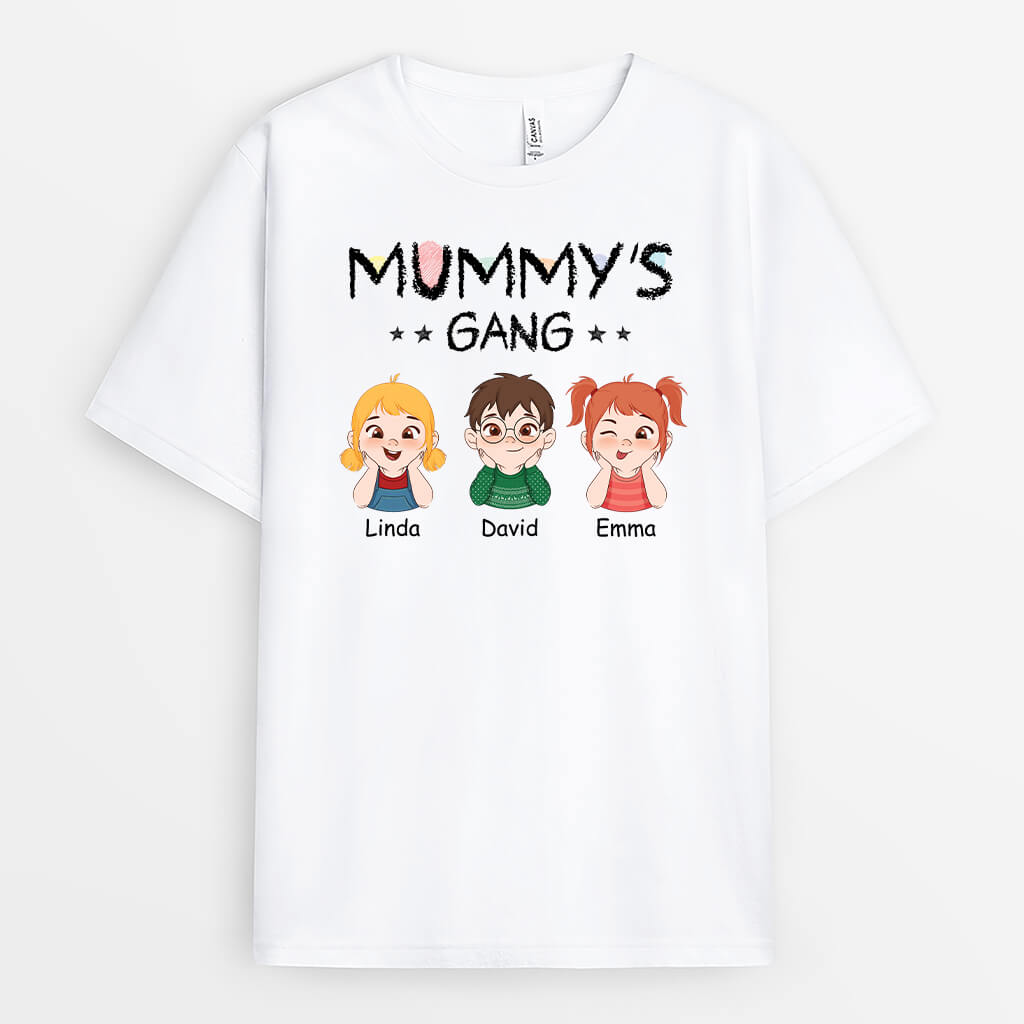 1527AUK1 personalised mummys gang t shirt