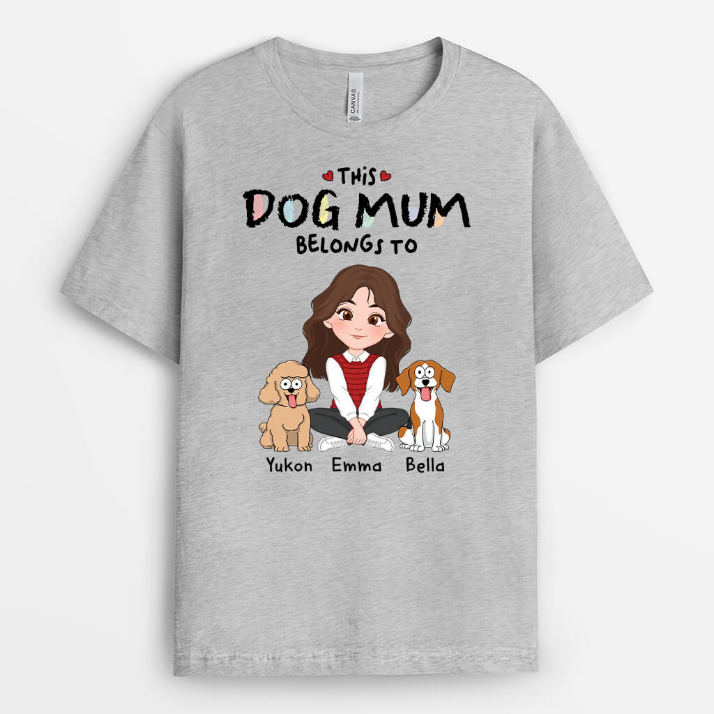 Personalised This Best Dog Mum Belongs To T-Shirt