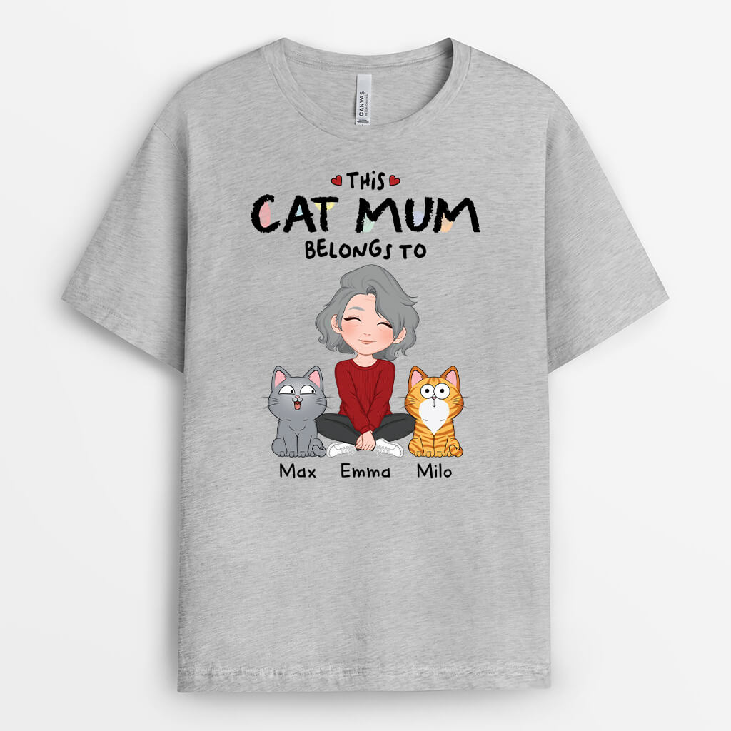 Personalised This Best Cat Mum Belongs To T-Shirt