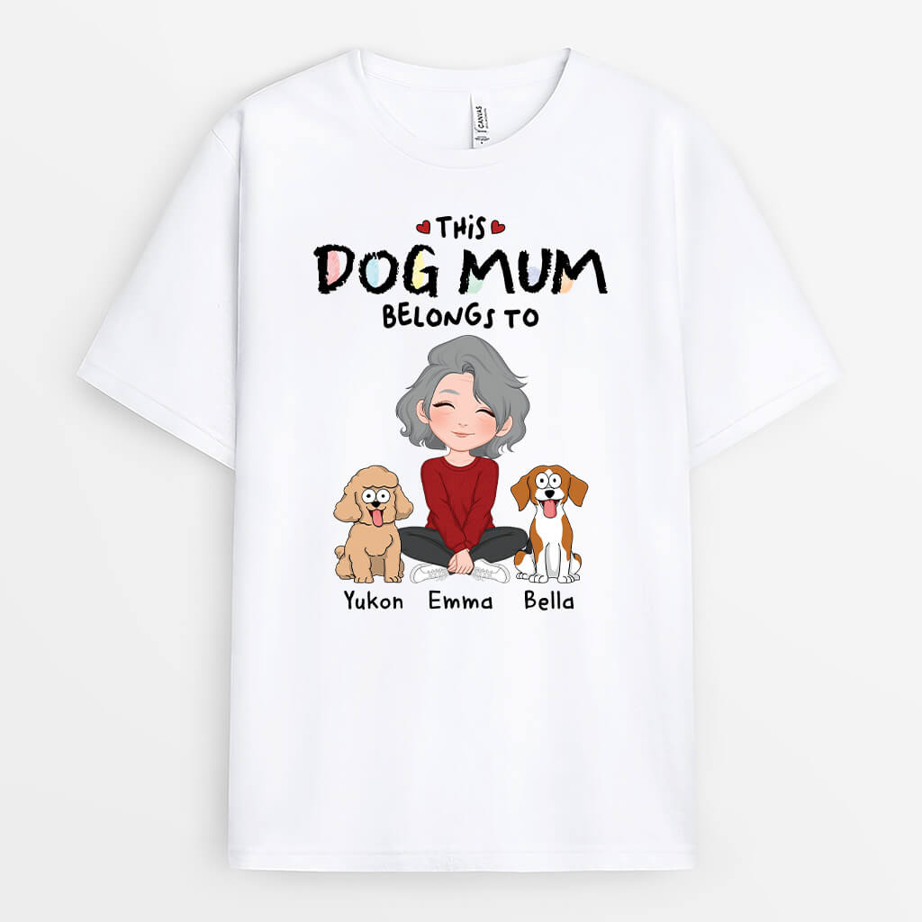 Personalised This Best Dog Mum Belongs To T-Shirt