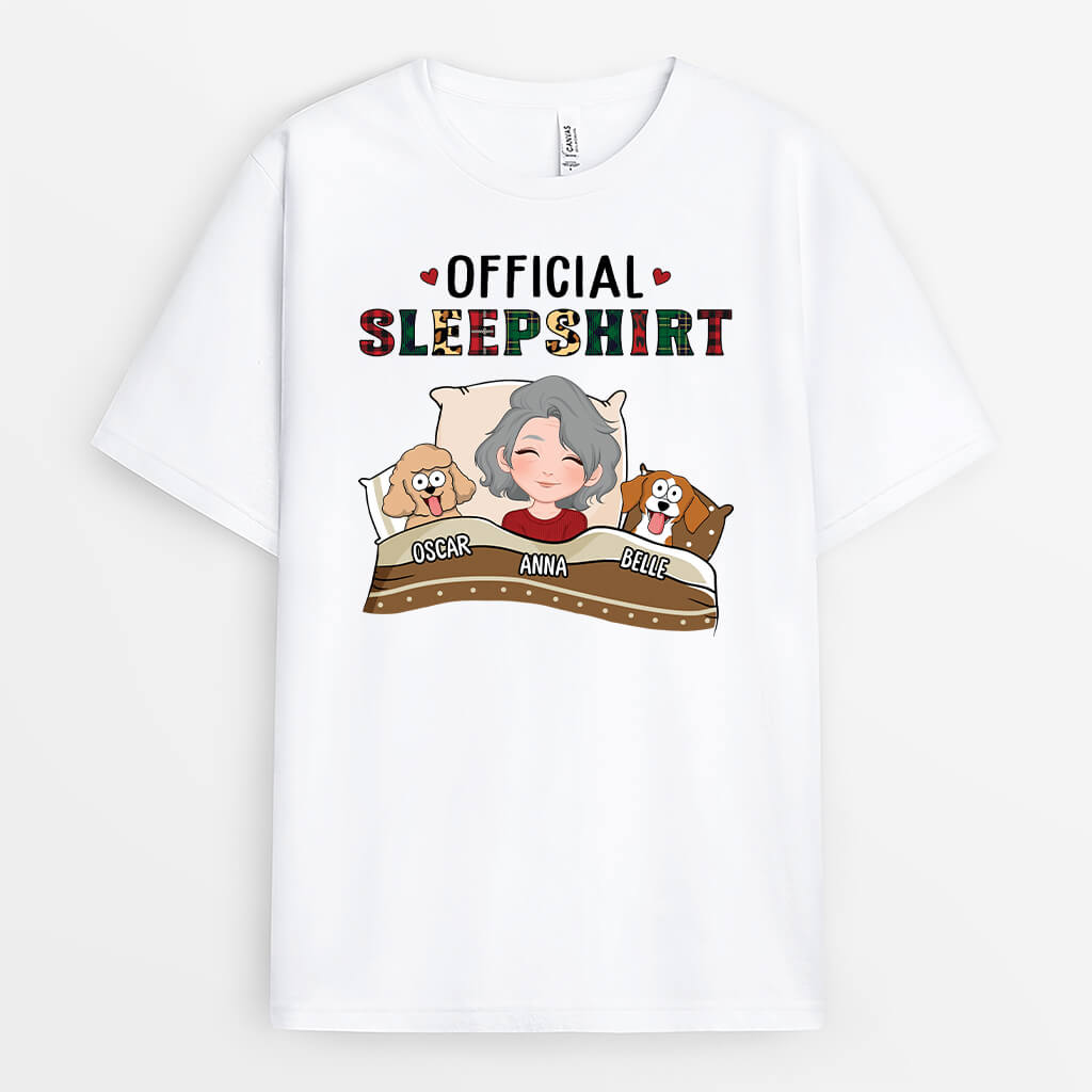 Personalised My Official Sleepshirt Grandma Dog T-Shirt