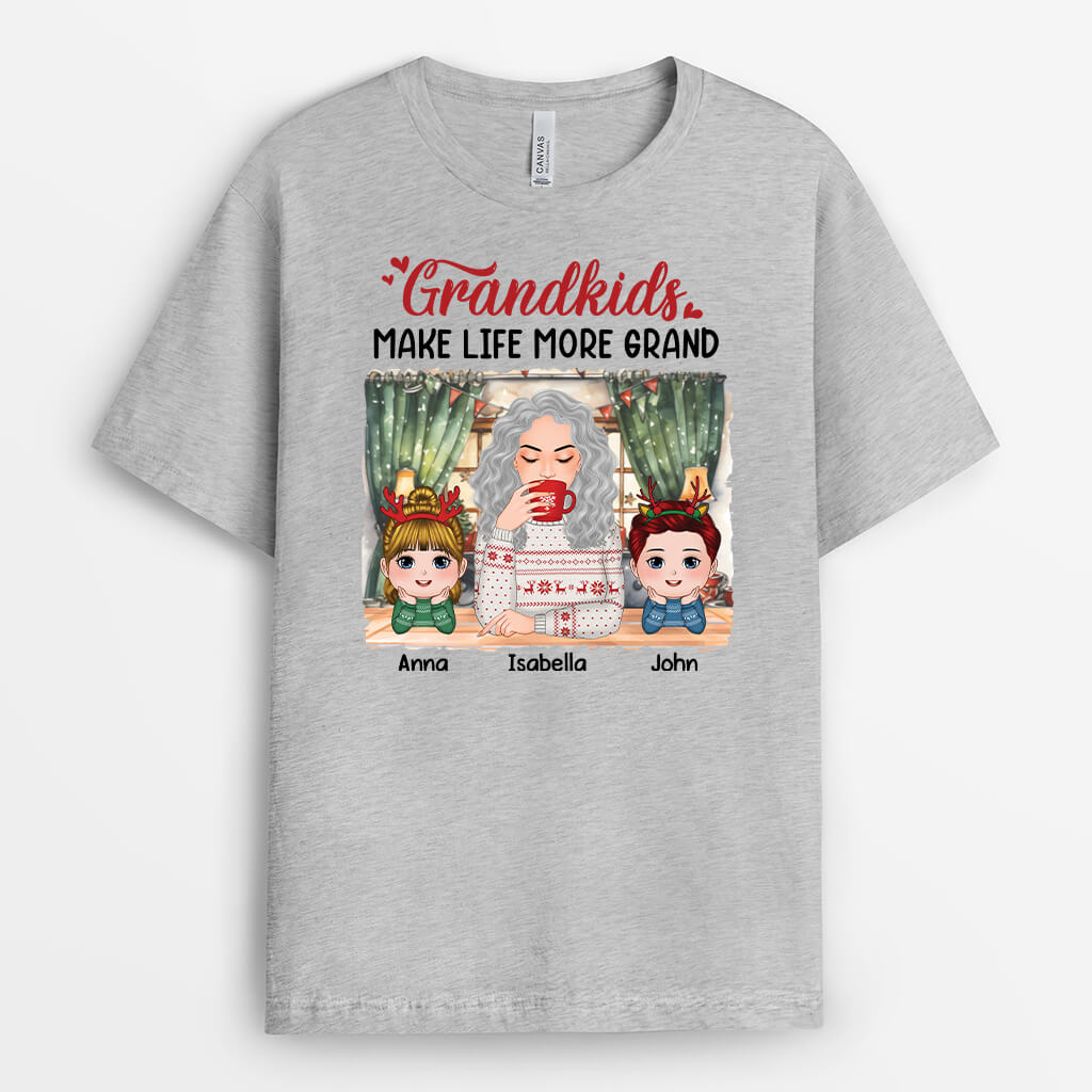 Personalised Grandkids Make Life Grand T-Shirt