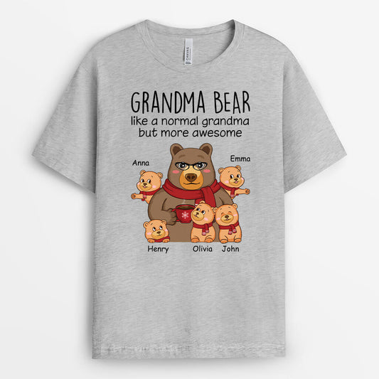 1612AUK2 personalised grandma bear like a normal grandma t shirt