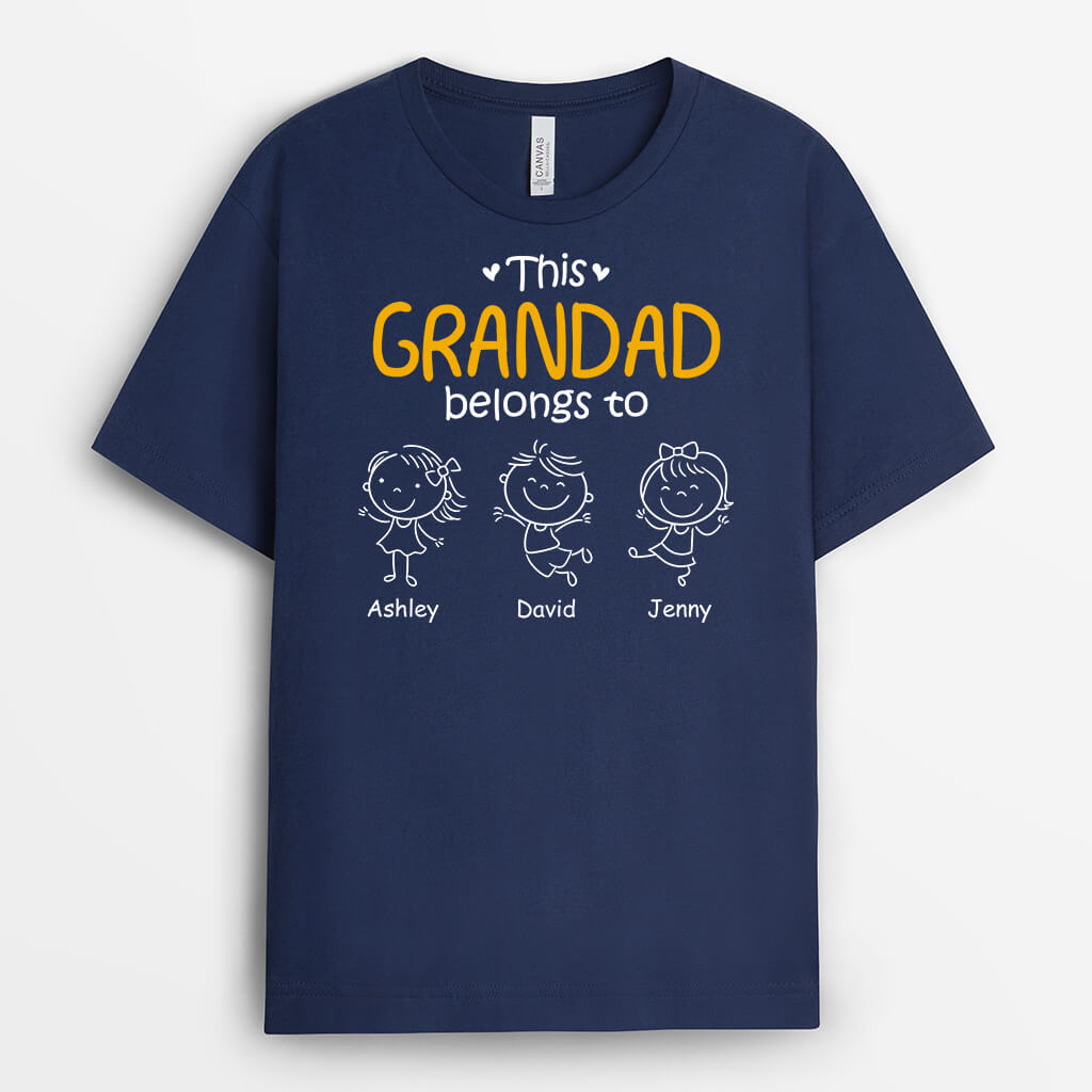 Personalised This Best Grandad Belongs To T-Shirt