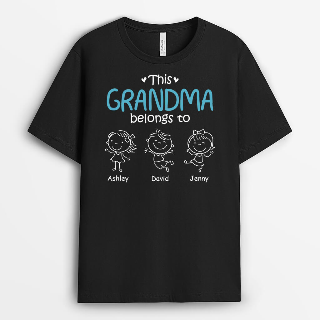 Personalised This Best Grandma Belongs To T-Shirt