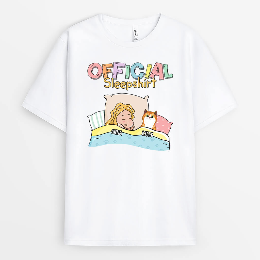 Personalised Official Sleepshirt Cat T-Shirt