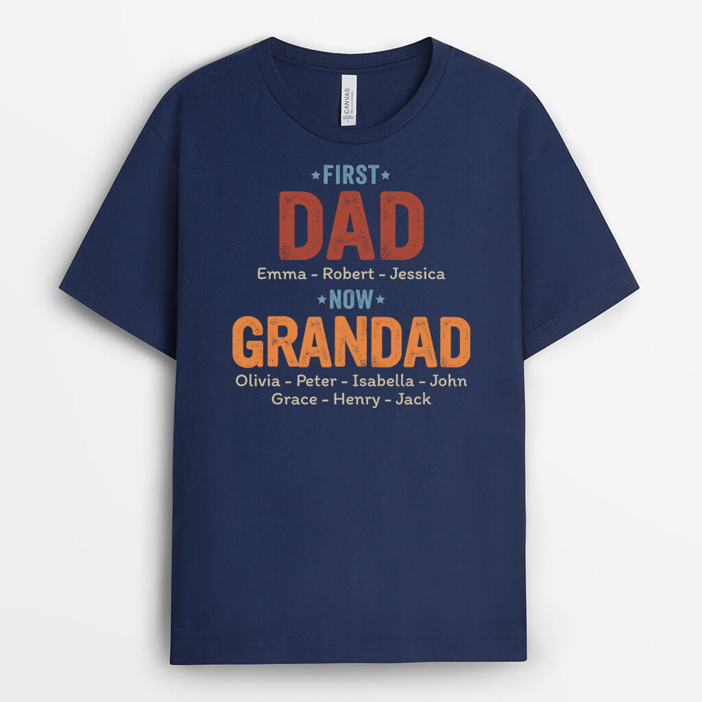 Personalised First Dad Now Grandpa T-Shirt