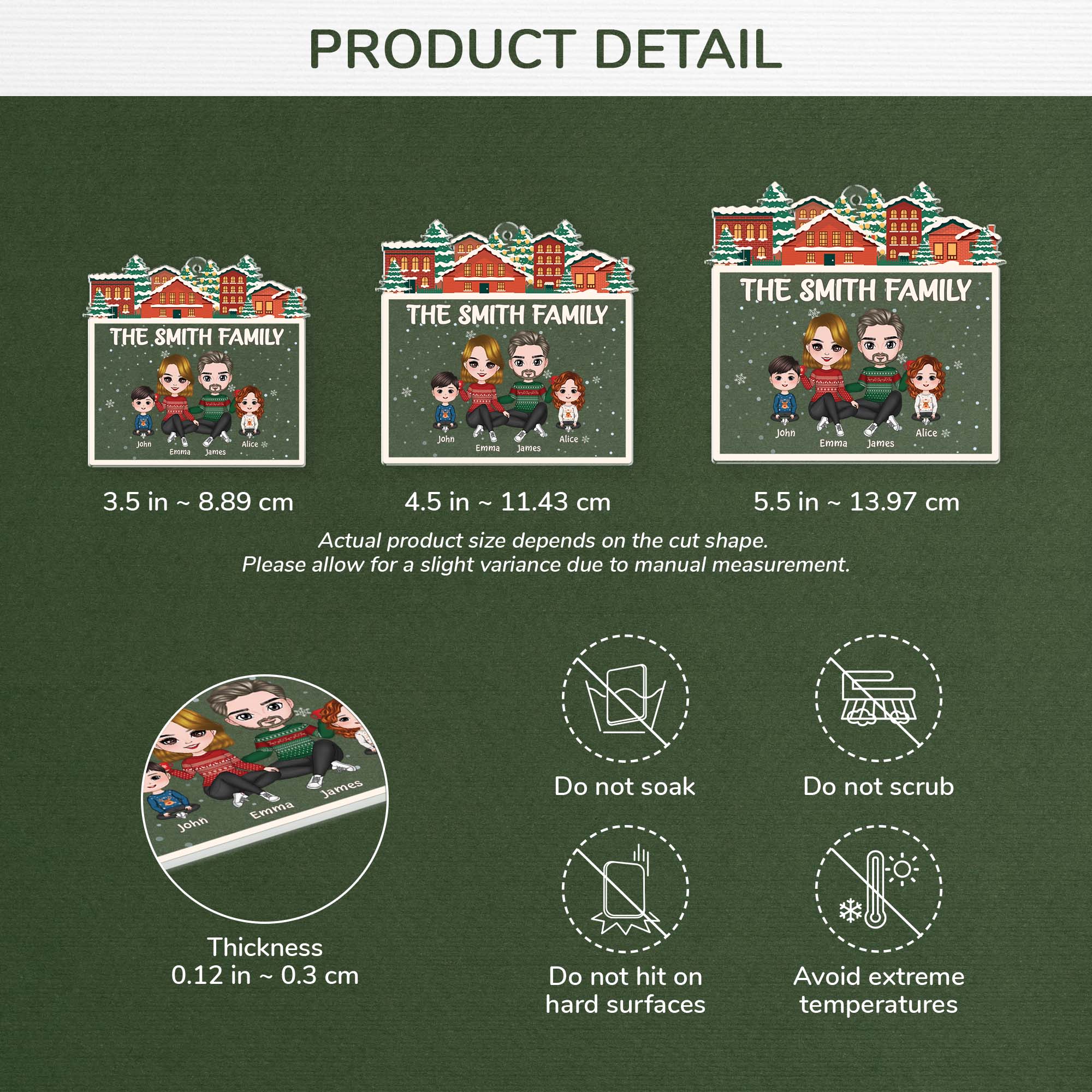 1631OUS3 personalized the family houses ornament