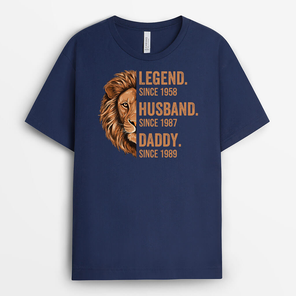 1632AUK2 personalised lion legend husband daddy grandpa t shirt