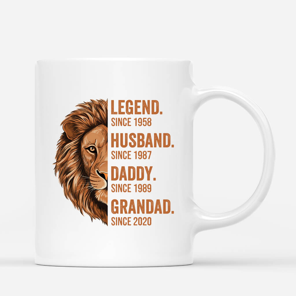 1632MUK1 legend husband daddy grandpa lion mug personalised mug for him