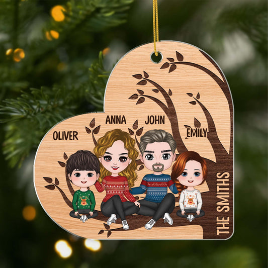 1646OUS1 personalized family tree name ornament